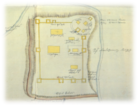 (План Обоянского острога 1712-1720 гг (фрагмент) РГВИА.Ф.349.Оп.27Е1.Д.6)